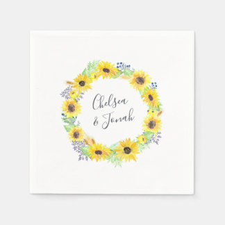 Flowerfields Personalized Wedding Napkin