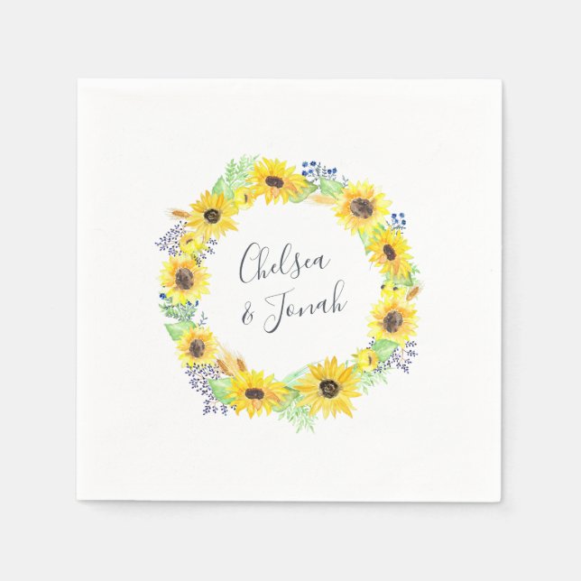 Flowerfields Personalized Wedding Napkin (Front)