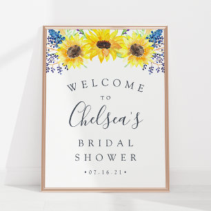 Flowerfields Sunflower Bridal Shower Welcome Poster