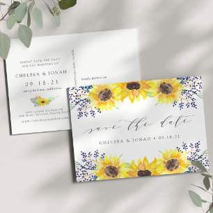 Flowerfields   Sunflower Save the Date Postcard