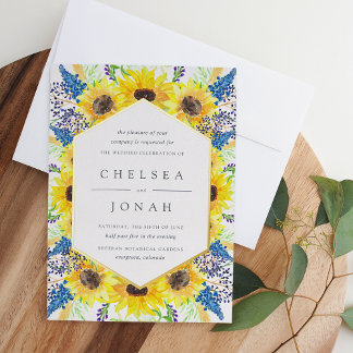 Flowerfields Watercolor Sunflower Floral Wedding