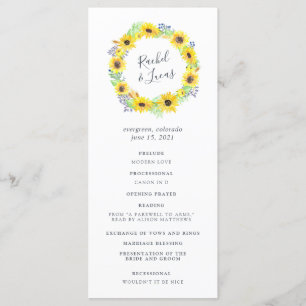 Flowerfields Wedding Ceremony Program