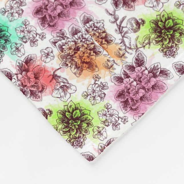 Flowerful Fleece Blanket (Corner)