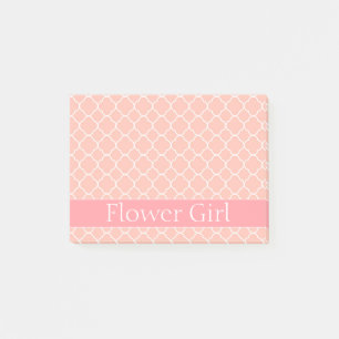 Flowergirl Pink and White Post-it Notes