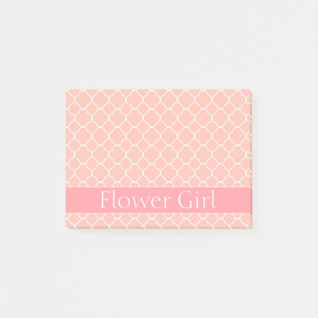 Flowergirl Pink and White Post-it Notes (Front)