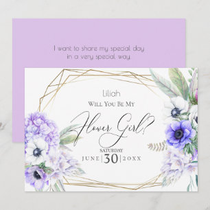 Flowergirl   Violet Anemone Floral Invitation