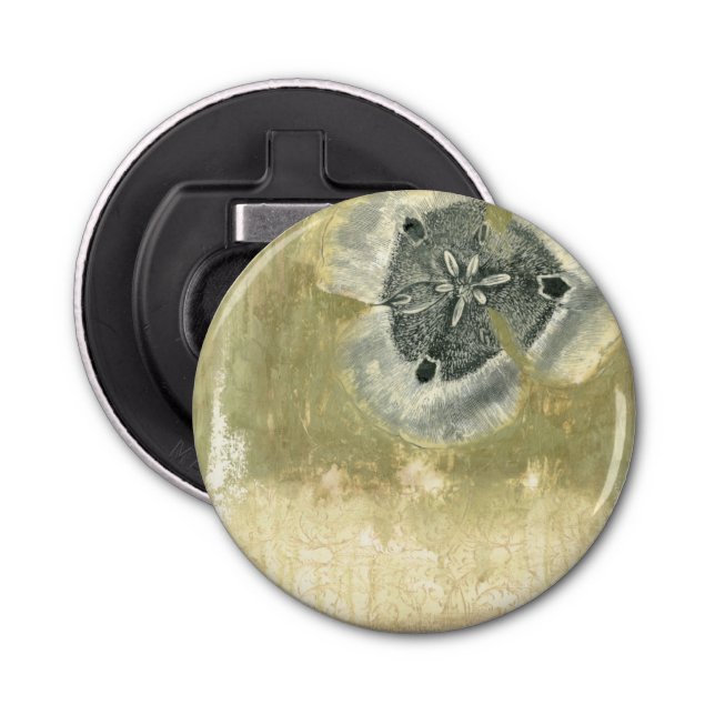 Flowerhead Abstract with Glazed Texture Bottle Opener (Front)
