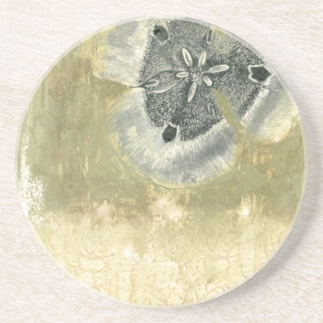 Flowerhead Abstract with Glazed Texture Coaster (Front)
