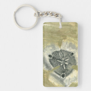 Flowerhead Abstract with Glazed Texture Keychain