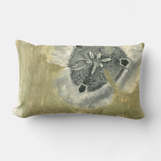 Flowerhead Abstract with Glazed Texture Lumbar Pillow (Front)