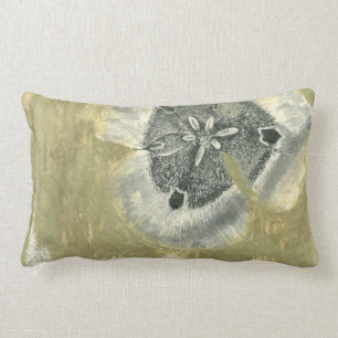 Flowerhead Abstract with Glazed Texture Lumbar Pillow
