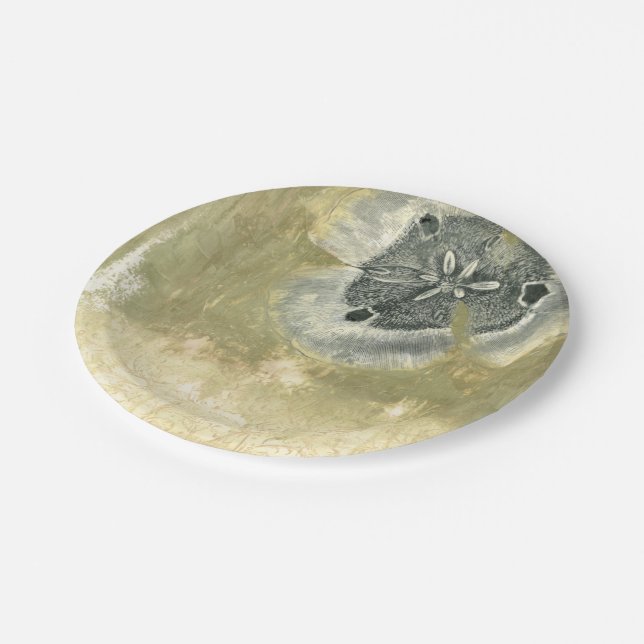 Flowerhead Abstract with Glazed Texture Paper Plate (Angled)