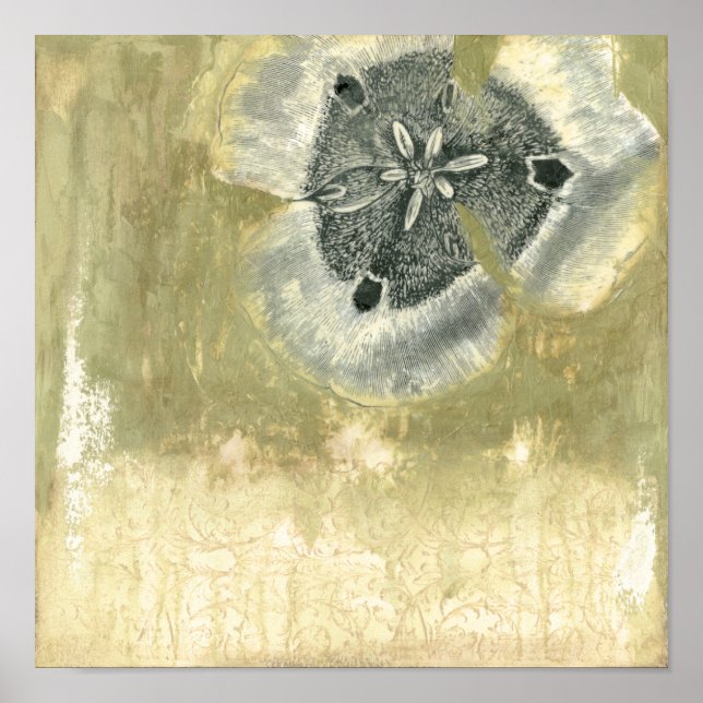 Flowerhead Abstract with Glazed Texture Poster (Front)