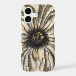 Flowerhead Fresco on Tan Background