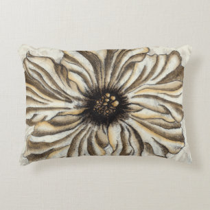 Flowerhead Fresco on Tan Background Accent Pillow