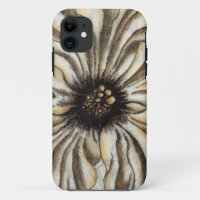 Flowerhead Fresco on Tan Background