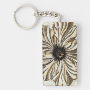 Flowerhead Fresco on Tan Background Keychain