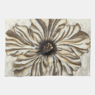 Flowerhead Fresco on Tan Background Kitchen Towel