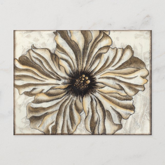 Flowerhead Fresco on Tan Background Postcard (Front)