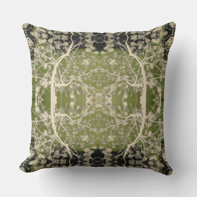 Flowering Branches Pattern Outdoor Pillow (Front)