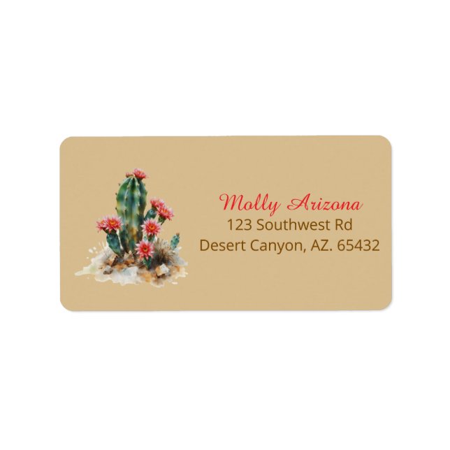Flowering Cactus Address Label (Front)