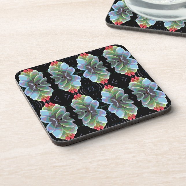 Flowering Cactus Pattern Coaster (Left Side)