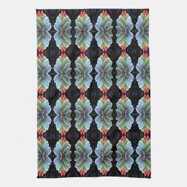 Flowering Cactus Pattern Kitchen Towel (Vertical)