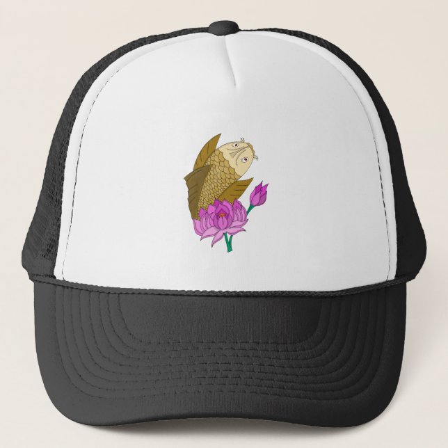 Flowering Carp Trucker Hat (Front)