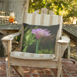 Flowering Chives and Palmetto Throw Pillow