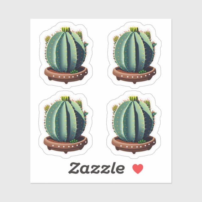 Flowering Fat Cactus with Colourful Blooms (Sheet)