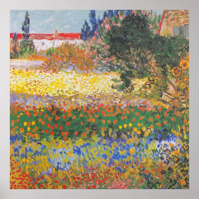 Flowering Garden 1888 by Vincent Van Gogh Fine Art Poster (Front)