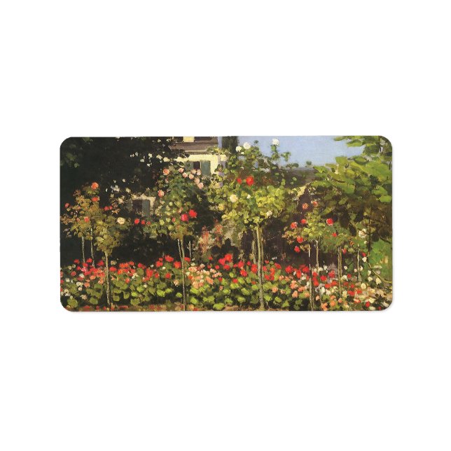 Flowering Garden at Sainte Adresse by Claude Monet Label (Front)