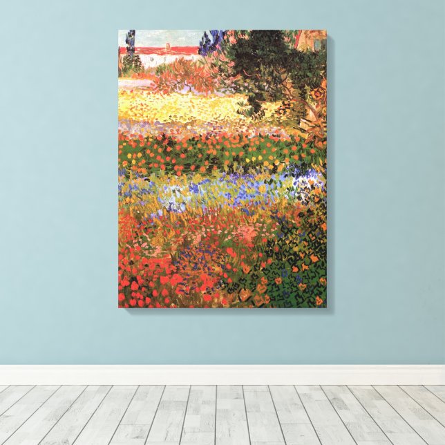 Flowering Garden by Vincent van Gogh Canvas Print (Insitu(Wood Floor))