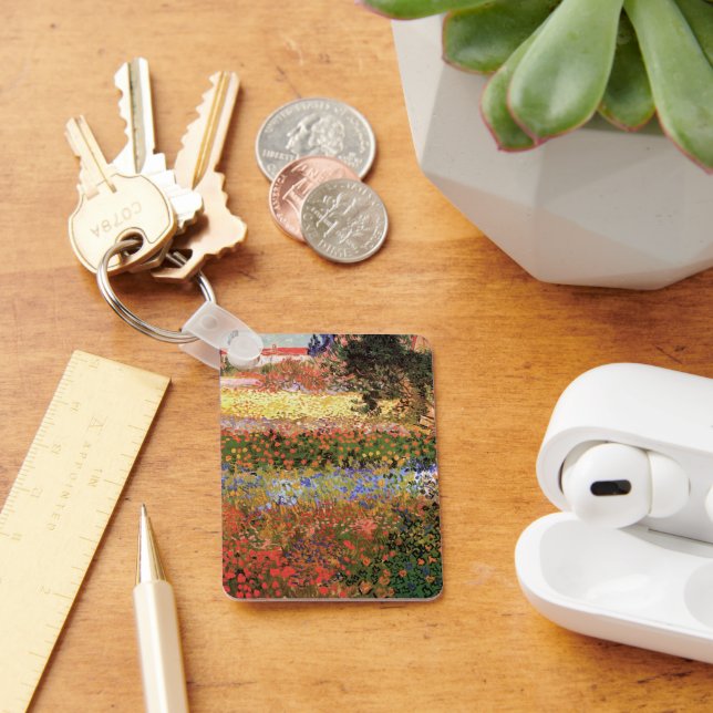 Flowering Garden by Vincent van Gogh Keychain (Desk)