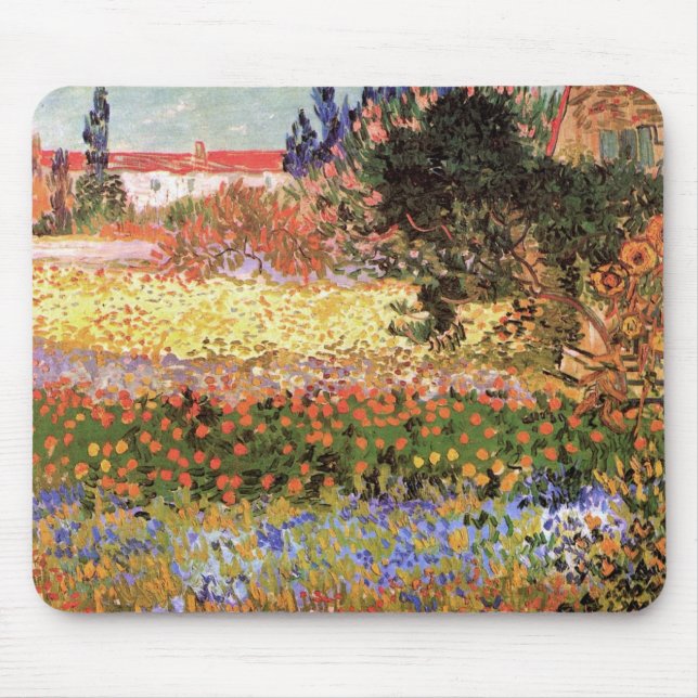 Flowering Garden by Vincent van Gogh Mouse Pad (Front)