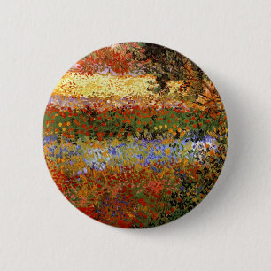 Flowering Garden (F430) Van Gogh Fine Art 2 Inch Round Button