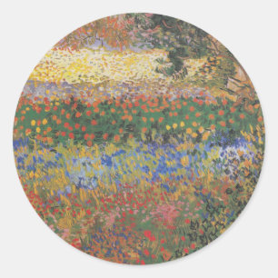 Flowering Garden - Vincent van Gogh Classic Round Sticker