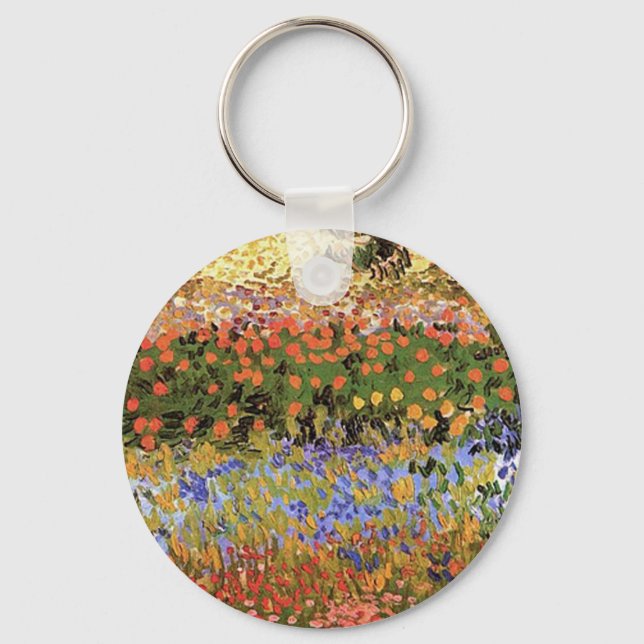 Flowering Garden,Vincent van Gogh. Keychain (Front)