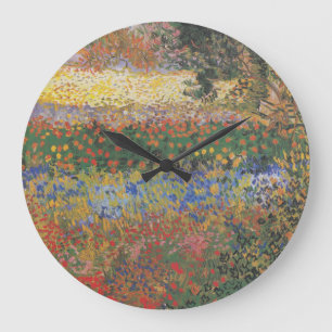 Flowering Garden - Vincent van Gogh Large Clock