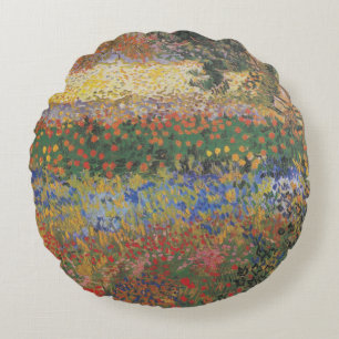Flowering Garden - Vincent van Gogh Round Pillow