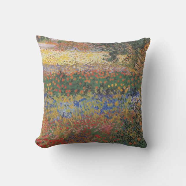 Flowering Garden - Vincent van Gogh Throw Pillow (Front)
