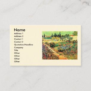 Flowering Garden with Path by Vincent van Gogh Business Card