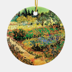Flowering Garden with Path by Vincent van Gogh Ceramic Ornament