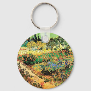 Flowering Garden with Path by Vincent van Gogh Keychain
