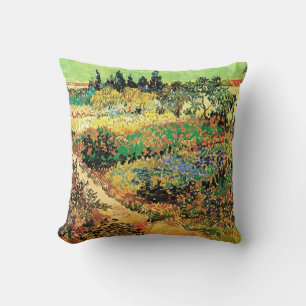Flowering Garden with Path by Vincent van Gogh Throw Pillow