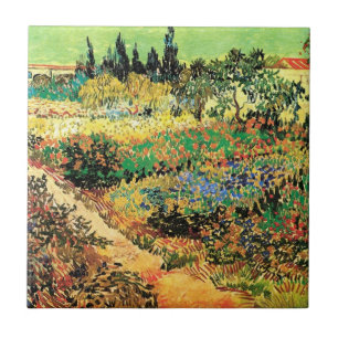 Flowering Garden with Path by Vincent van Gogh Tile