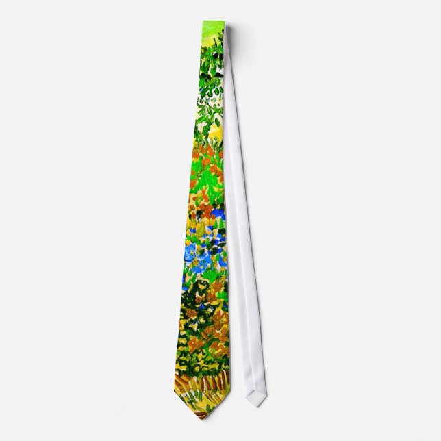 Flowering Garden with Path Van Gogh Fine Art Tie (Front)