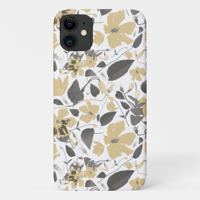 Flowering Golden Yellow Vine Floral Pattern Case-Mate iPhone Case (Back)