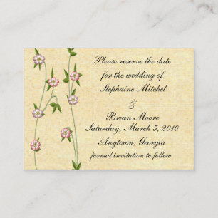 Flowering Ivy Save The Date Business Card