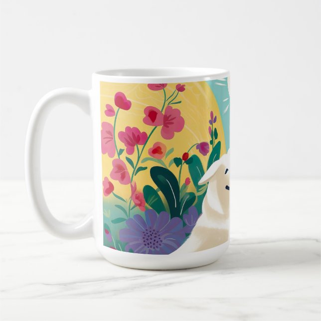 Flowering Love for Self, Woman & Rescue Dog Mugs (Left)
